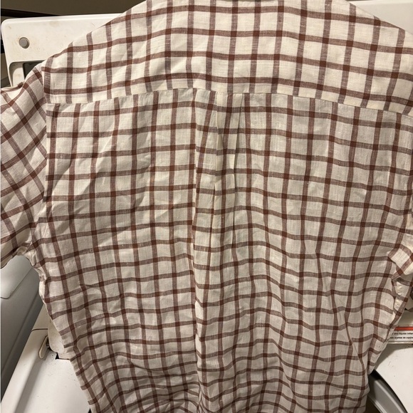 Peter Millar Men's Cream and Brown Plaid Shirt - Picture 3 of 3